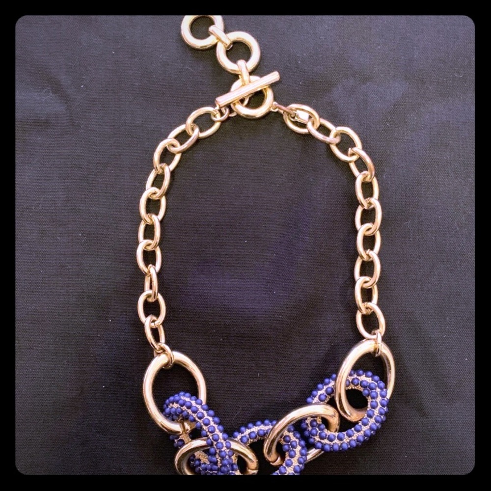Blue & Gold Link Necklace